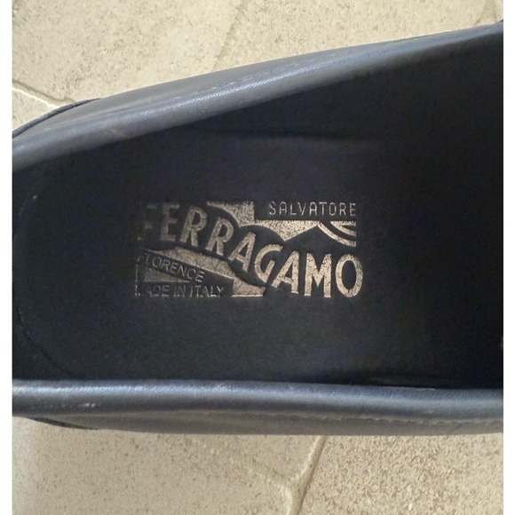 ferragamo loafers gray leather size 7.5 main image 6